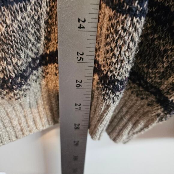 Vintage Sun River Sweater Mens Medium Beige 90s Geometric Cosby Knit Grandpa - Picture 7 of 8